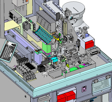 Ligne d'assemblage injecteurs, insertion pion ressort 2