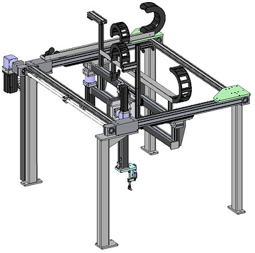Robot Cartesien - Chargement machine d'assemblage (portique seul)