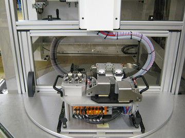 Robot Cartesien - Machine d&eacute;pose graisse thermique et assemblage carte &eacute;lectronique (poste chargement outil)