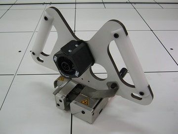 Sabot guid&eacute; de d&eacute;coupe affiche et de d&eacute;pose d'adh&eacute;sif de renfort